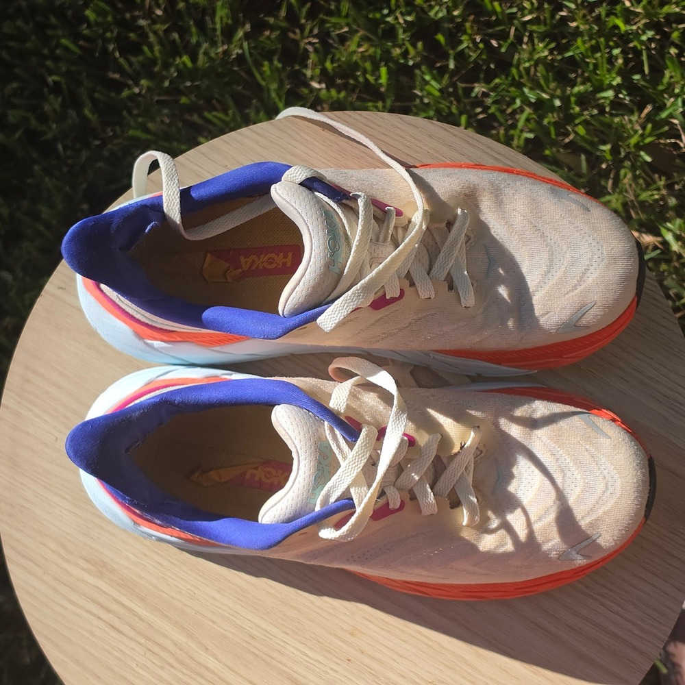 Hoka Arahi 6 Running Shoes Peach Orange Blue Stability Sneakers Womens 11B - Picture 8 of 10